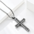 Vintage Antique Silver Stainless Steel Casting Cross Necklace Religious Cross Pendant Necklace for Men (KSS416)