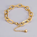 Chic New Style Gold Plated Stainless Steel Chunky Chain  Bracelet