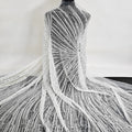 High Quality Bridal Lace Fabric White Beaded Embroidery With Sequence Luxury Lace Fabric Nigerian
