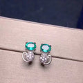 Factory Supply Earrings 925 Sterling Silver with Natural Emerald White Gold Plated Christmas Jewelry for Parties Gifts