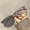2025 Vintage Fashion Women Men Color Change Square Frame Eyeglasses Anti Blue Light Photochromic Glasses Men Women