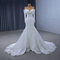 For Jancember 222242 Women's Modern Mermaid Wedding Dresses Elegant Satin Sequined Lace Appliqued Flowers Long Skirt Lace Back