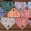 OKEYPETS Wholesale Luxury Custom Printed Logo Polyester Fabric Cute Pet Dog Accessories Scarf Bandana With Logo