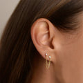 New Dainty Chain Green Stone Earring Gold Plated 925 Sterling Silver Dangle Earring