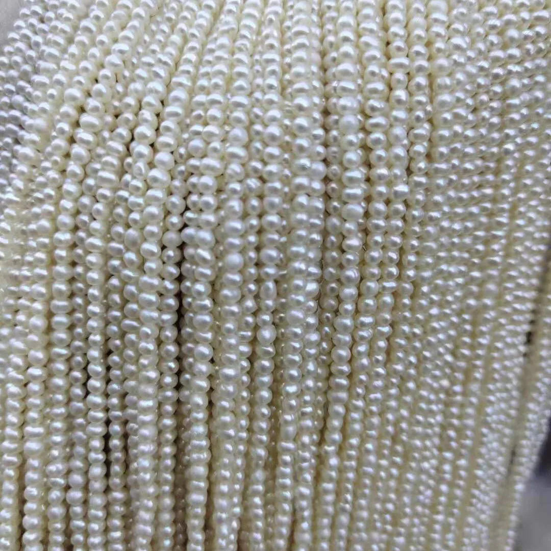 2.5-3 mm Mimi Near Round Loose Pearl Wholesale Freshwater Pearl in Strand A+ Mini Freshwater Pearl