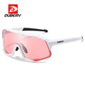 DUBERY High Quality Men's Sports pink Sunglasses Trendy Fashion Big Frame PC Material Big Size for Cycling & Riding Sunglasses