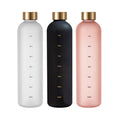 Wholesale Eco-Friendly Tritan Bpa Free Motivational Time Marker 1L Frosted Leakproof Plastic Water Bottle Metal Cap Drink Water