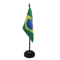 Vivid Polyester Weather Resistant Durable Office Custom Brazil Table Flag Printed Desk Flags