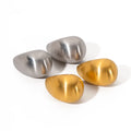 New Arrival Titanium Steel Hollow Brushed Water Drop Earrings for Women