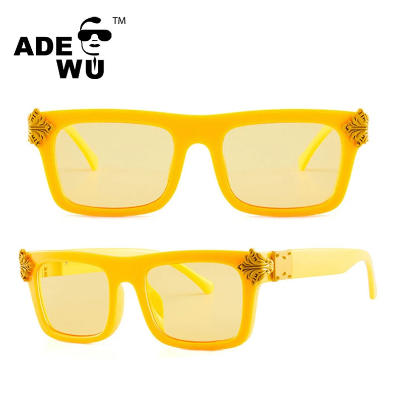 Oversized Vintage Frame Sunglasses Women Trendy Brand Design Shades Men Oversize Fashion Simple Sun Glasses UV400 Female AB1994