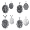 Merryshine 925 Silver Jewelry Patron Amulet Medal Jewelry Saint Jude Green Jade Saint Jude Necklace