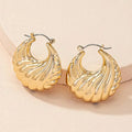 Kaimei 2022 Earring Fashion Jewelry Designer Metal Simple Thread Croissant Clip Earrings Spiral 18k Gold Plated Hoop Earrings