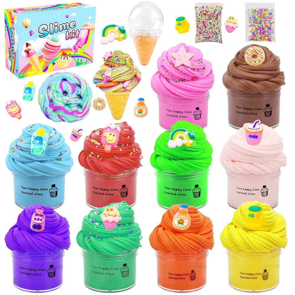 Jinying 10 Colors Pack Butter Slime Toys Party Favors Supplies Cloud Slime Kit for Kids