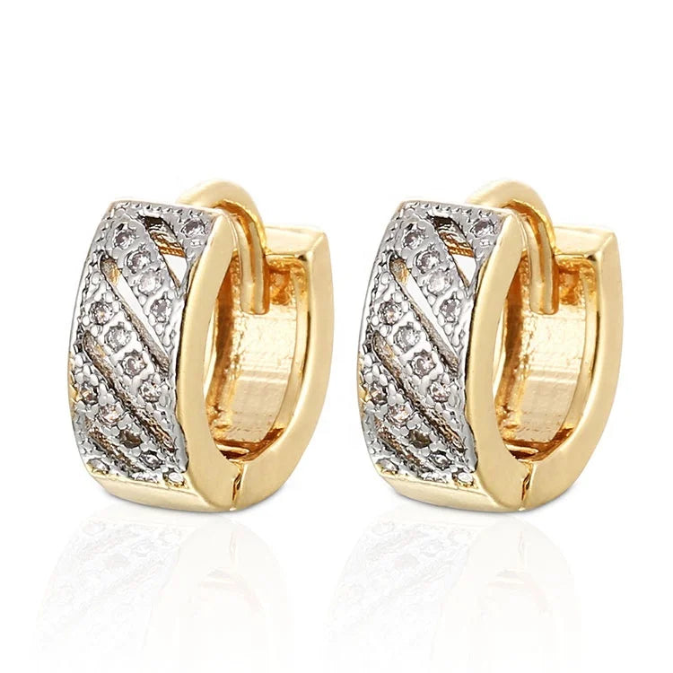 Wholesale Fashion Round Shaped Crystal Latest Cute Girl Earrings Jewelry for Women