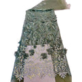 Women's 3D Flower Mesh Lace Fabric Sequin Decoration Eco-Friendly Sustainable 100% Polyester 5 for Wedding Dresses Parties