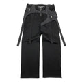 OEM Customized Men Straight Leg Zipper up Streetwear Trousers Trendy Detachable Belt Casual Cargo Pants