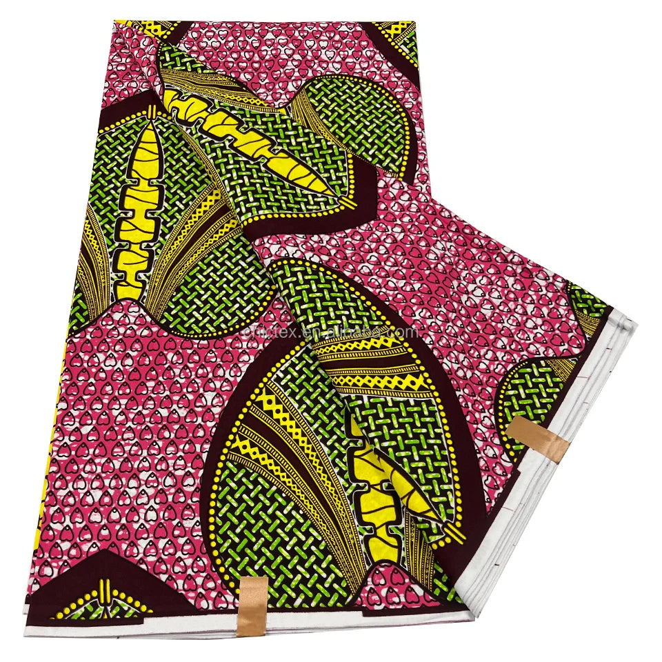 Wholesale Real Holland Wax 6 Yards Cotton Fabric African Printed Hollandais Dutch Ankara Batik for Sewing DIY Dress