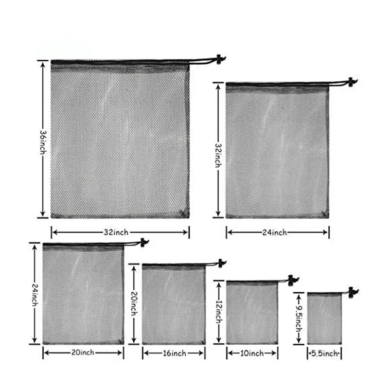 Beach Swimming Sports Water Mesh Pouch Bag 9x12 Organza Drawstring Mesh Bags