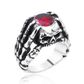 SS8-278R Steel Solider Wholesale 316L Stainless Steel Jewelry Men's Gothic Punk Claw Thinking Skull Skeleton Ring US Size