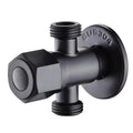 Economic G1/2 Black Thread Triangle Valve Matte Black Stainless Steel Diverter Valve With Three-way Connector Stop Angle Valve