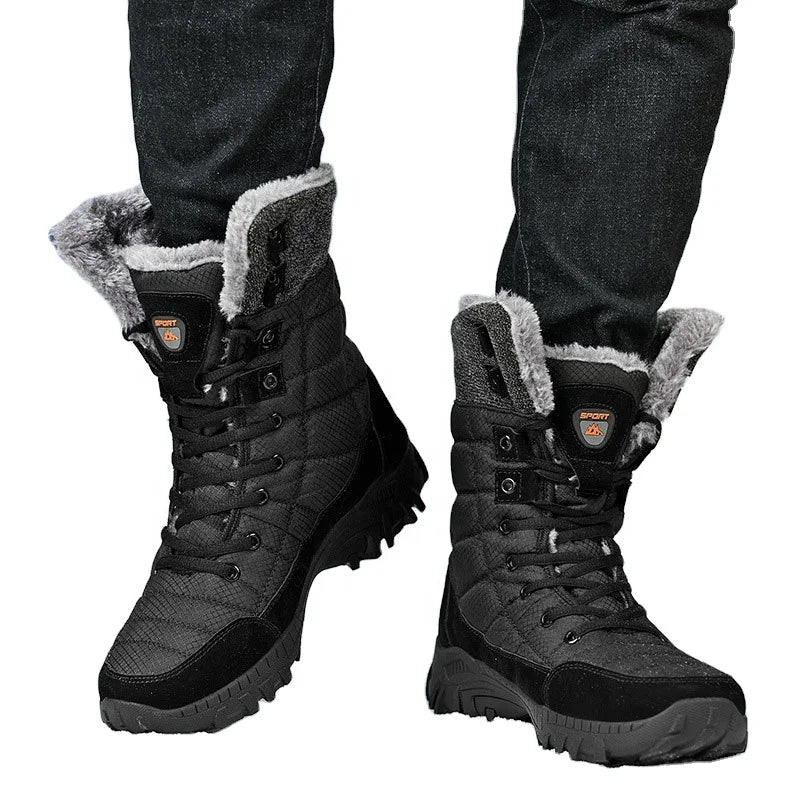 Tactical Outdoor Boots Men's Winter Warm Fleece-lined Shoes Thickened Waterproof Cold-resistant Snow Boots