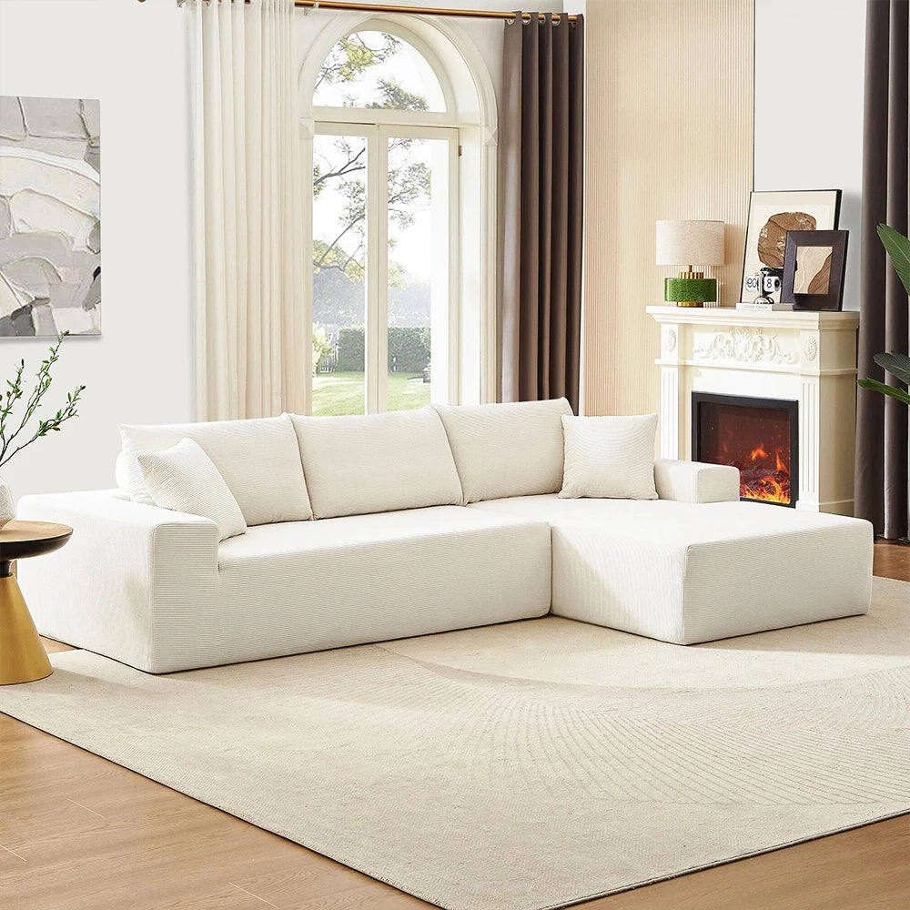 Sponge Compressed Sofa Bed Foam Modular Vacuum Upholstery Reclining Chaise for Living Room Apartment Compact Fabric Sofa in Box