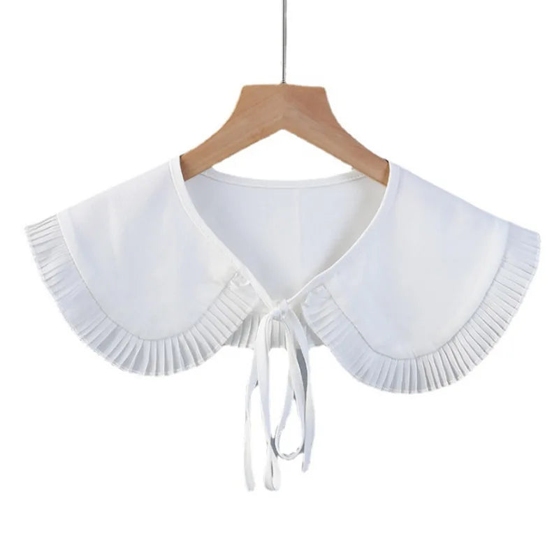 Women's Polyester Multifunctional Clothing Accessory Water Soluble Embroidered Detachable Lace Shawl False Forge Collar for