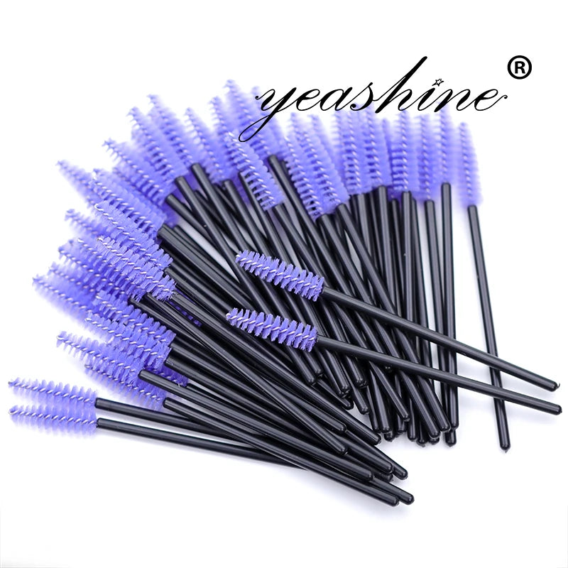 Wholesale Disposable Gold Mascara Wand with Nylon Spoolie Custom Private Logo Eyelash Brush Free Sample Available