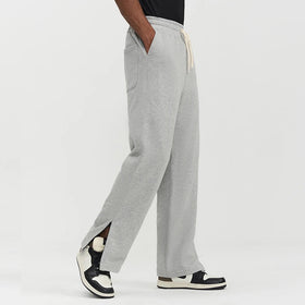 Moq1pcs French Terry Custom Logo Mens Flared Loose Wide Leg Sweatpants Cotton Jogger Trousers Sweat Flare Pants for Men