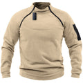 Fitspi Stand Collar Men's Sweater Spring Loose Solid Color Outdoor Keep Warm Breathable Tactical Men's Top in Stock Wholesale