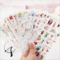 6 Sheets/pack Cute Cartoon Animal Fruit Butterfly Plant Stickers Scrapbooking Netbook Paper Sticker Decoration Party Favor MegaBDM