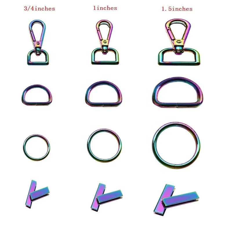 Vintage Luxury Metal D Ring Buckle Carabiner Hook Paracord Bag Backpack Strap Accessory Belt Loop Dog Collar Leads Clasp