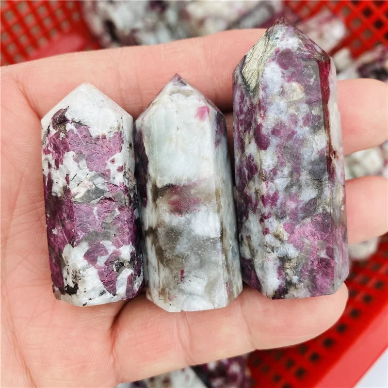 Wholesale Natural Red Tourmaline Crystal Point Tower Plum Blossom Other Crystal Crafts Product