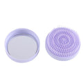 Focstar Plastic Round Hair Brush with Built-In Mirror Straightening Function Massage Comb (Purple & Pink) (BTD1075)
