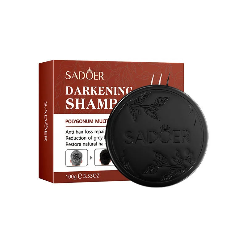 High Quality Natural Black Hair Care Soap with Polygonum Multiflorum Herb Herbal Ingredients for Repair and Anti-Hair Loss
