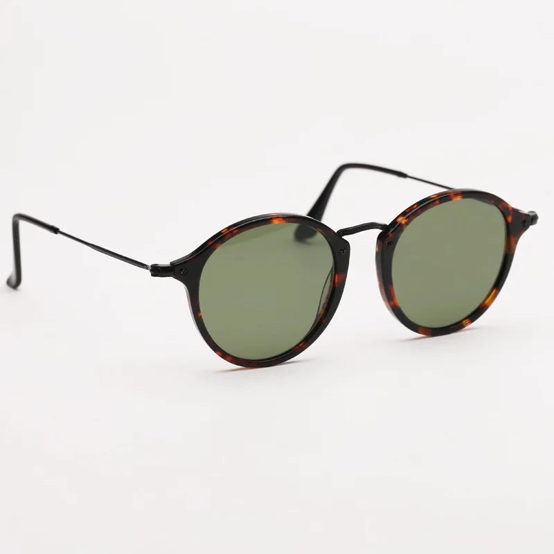 Fashion Round Sunglasses for Men and Women Gradient UV Protection Glass Lenses Acetate Frame Driving Sun Glasses