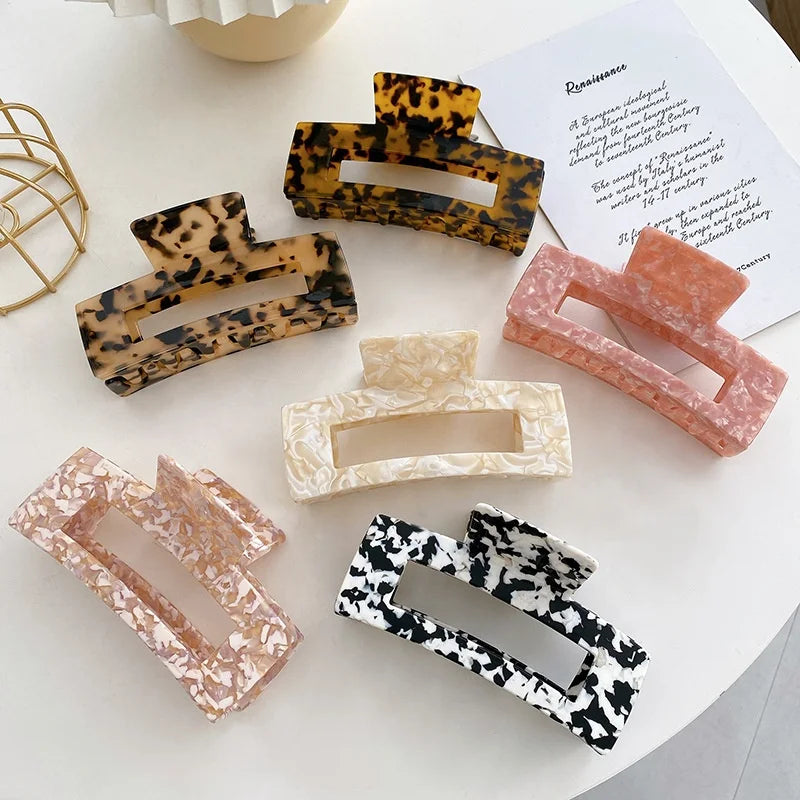 High Quality Square Acetate Hair Claw Clip Women 13cm Large Claw Clips Fashion Jewelry Customized Hair Accessories