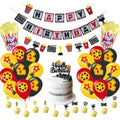 Nicro Hollywood Movie Night Cinema Movie Theater Theme Red Carpet Paper Garland Popcorn Foil Balloons Birthday Party Decorations