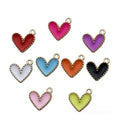 Colorful Zinc Alloy K Gold Enamel Heart Shape Charm Pendant for DIY Bracelet Jewelry Making