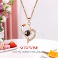Heart-Shaped Memory Love Lady Clavicle Necklace 100 Languages 'I Love You' Confession Engagement Minimalist Figaro Chain Copper