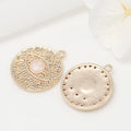 Unique Design Inlaid Zircon 14k Gold Plated Eye Shape Charm for Jewelry Making