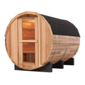 HELIUS Luxury 1.8M Outdoor Barrel Sauna - Western Red Cedar Steam Heater & Full Glass Door