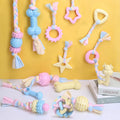 Wholesale Funny Interactive Dog Chew Toys PET Molar Cartoon Bone-shaped EVA Balls Multiple Tooth Cleaning Cotton Rope TPR Cloth