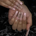 New Style High Quality Long French 3D Handmade Salon Square Soft Gel Press on Nails Acrylic False Long Nails
