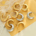 Waterproof Jewelry Pendientes De Acero Inoxidable 18K Gold Plated Stainless Steel Chunky Personalized Hoop Earrings for Women