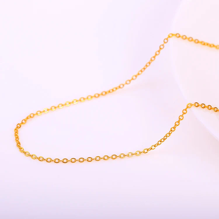 Wholesale Jewelry Stainless Steel Link Chain Necklace Men Women Round Link Necklace Chains 18K Gold Plated Chain Necklace