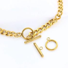 Hot Sale OT Clasp for Making Necklace and Bracelets 18K Gold Plated No Fade Stainless Steel Jewelry Findings Toggles