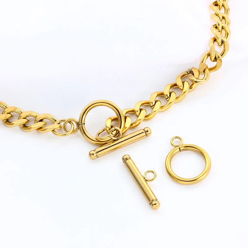 Hot Sale OT Clasp for Making Necklace and Bracelets 18K Gold Plated No Fade Stainless Steel Jewelry Findings Toggles