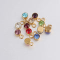 Crystal Birthstone Charms Beads Pendants for Jewelry Findings With Rings DIY Jewelry Making Necklace Bracelet (12 Colors)