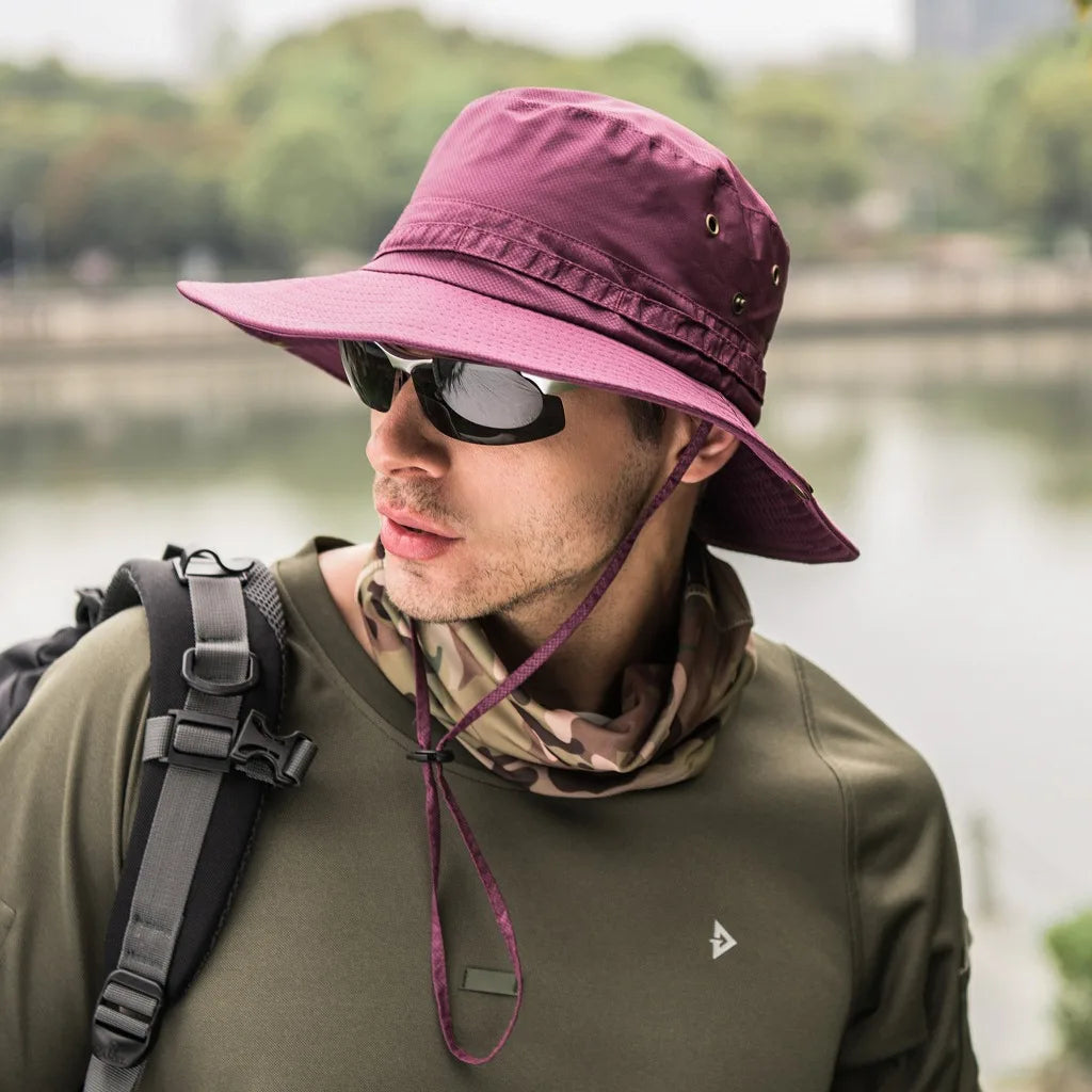 Connectyle Outdoor Fold Plain Print Logo Blank Summer Jungle Fishing Sun Hat Wide Brim UV Sun Protection Hat Fishing Hiking Hat